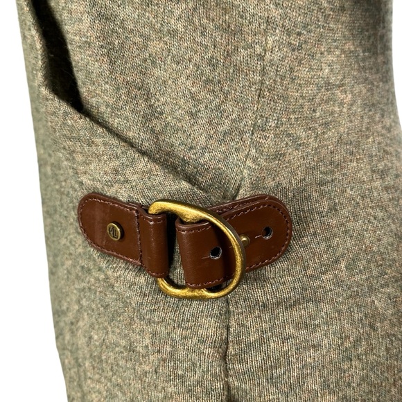 Lauren Ralph Lauren Brown Sweater Cashmere Blend Belt Buckle Crossover V-Neck - Picture 4 of 13